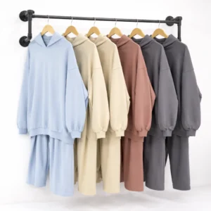 Женский костюм oversize (длинное худи или укороченное худи + брюки)